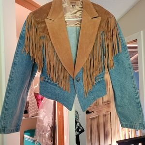 Leather/Denim Coat